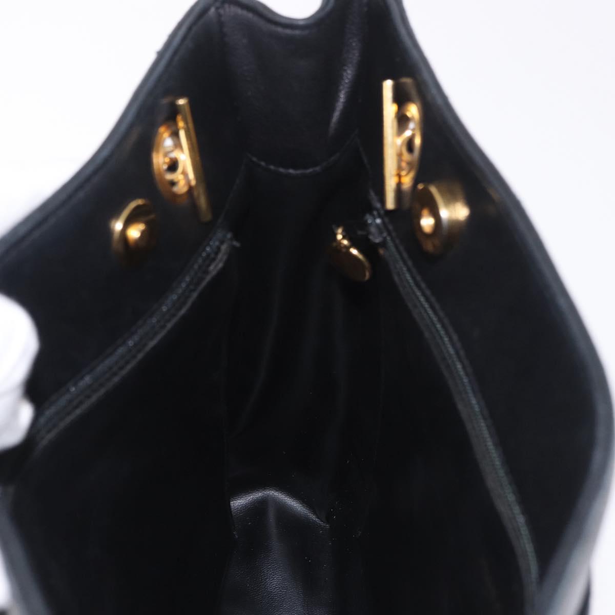 CHANEL COCO Mark Chain Shoulder Bag Leather Gold Black CC Auth 188970V