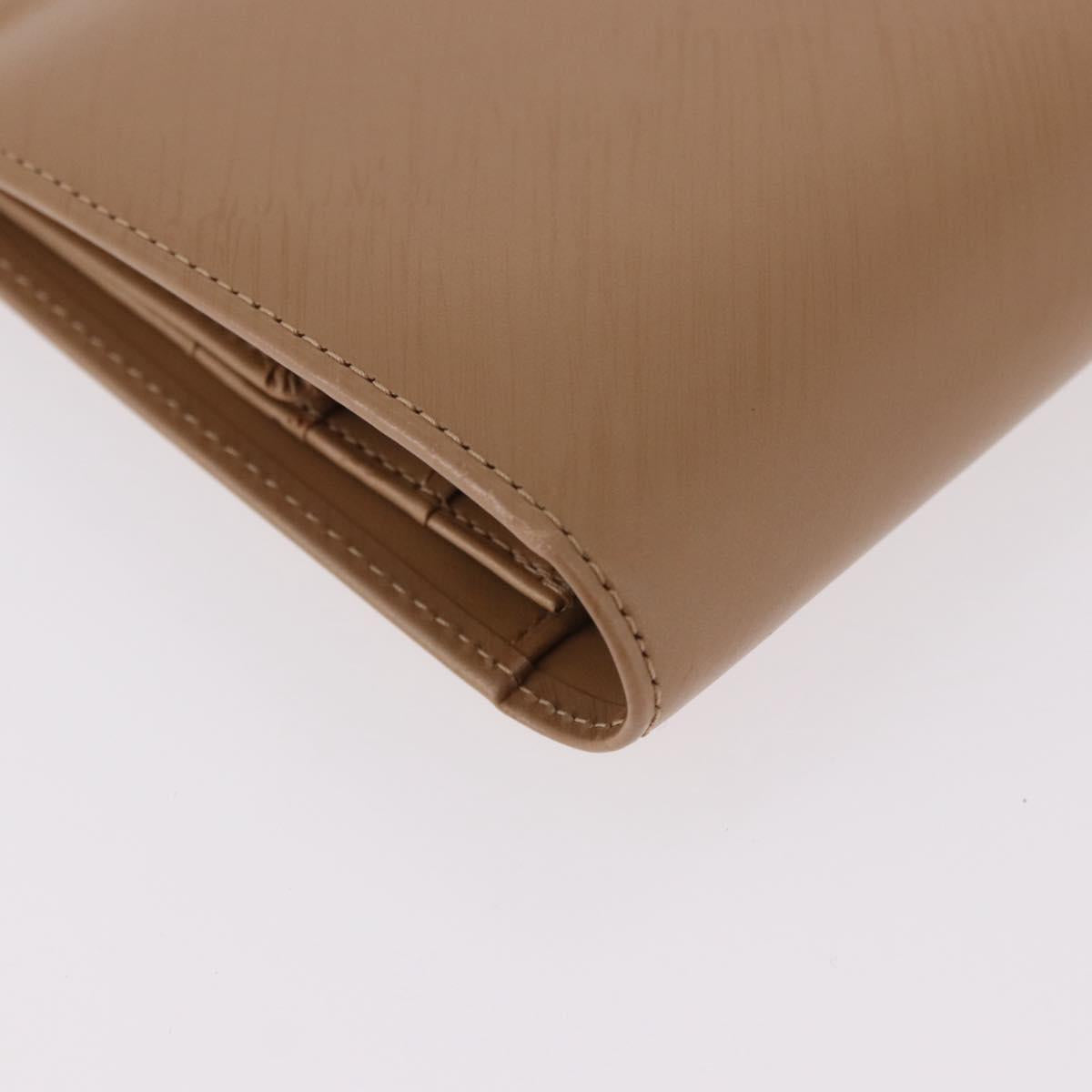 CARTIER Long Wallet Leather Beige Silver Gold Auth 188973