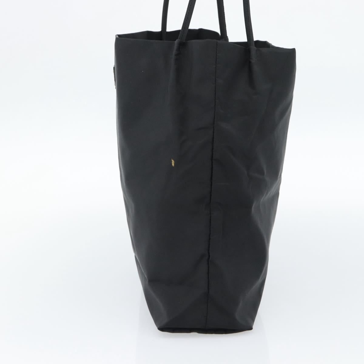 PRADA Tote Bag Nylon Black Silver Auth 188976A