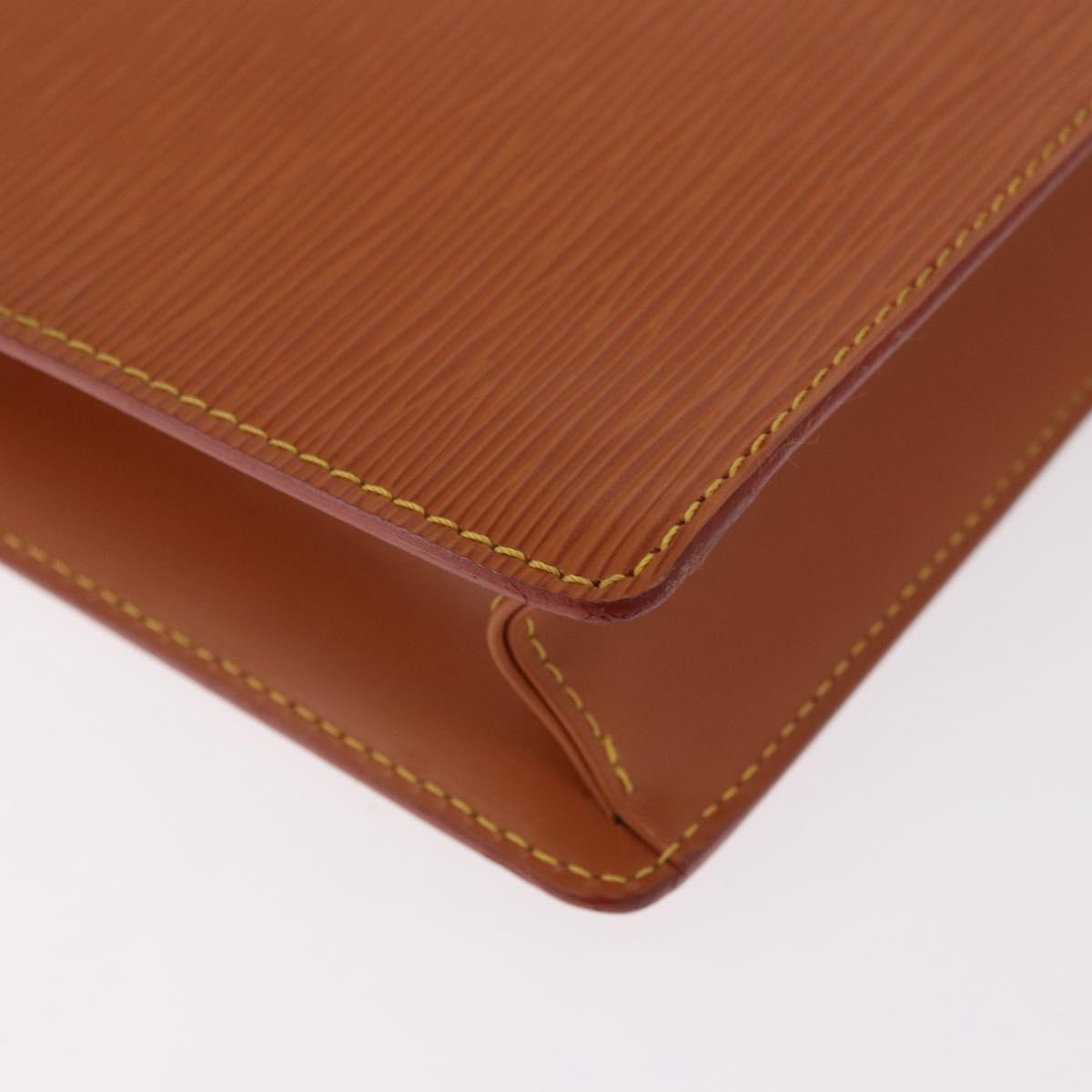 LOUIS VUITTON Epi Pochette Homme Bag Brown Zipangu Gold M52528 LV Auth 188977