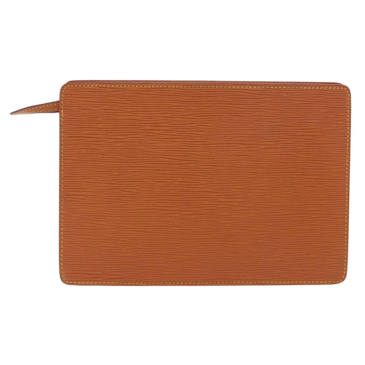 LOUIS VUITTON Epi Pochette Homme Bag Brown Zipangu Gold M52528 LV Auth 188977