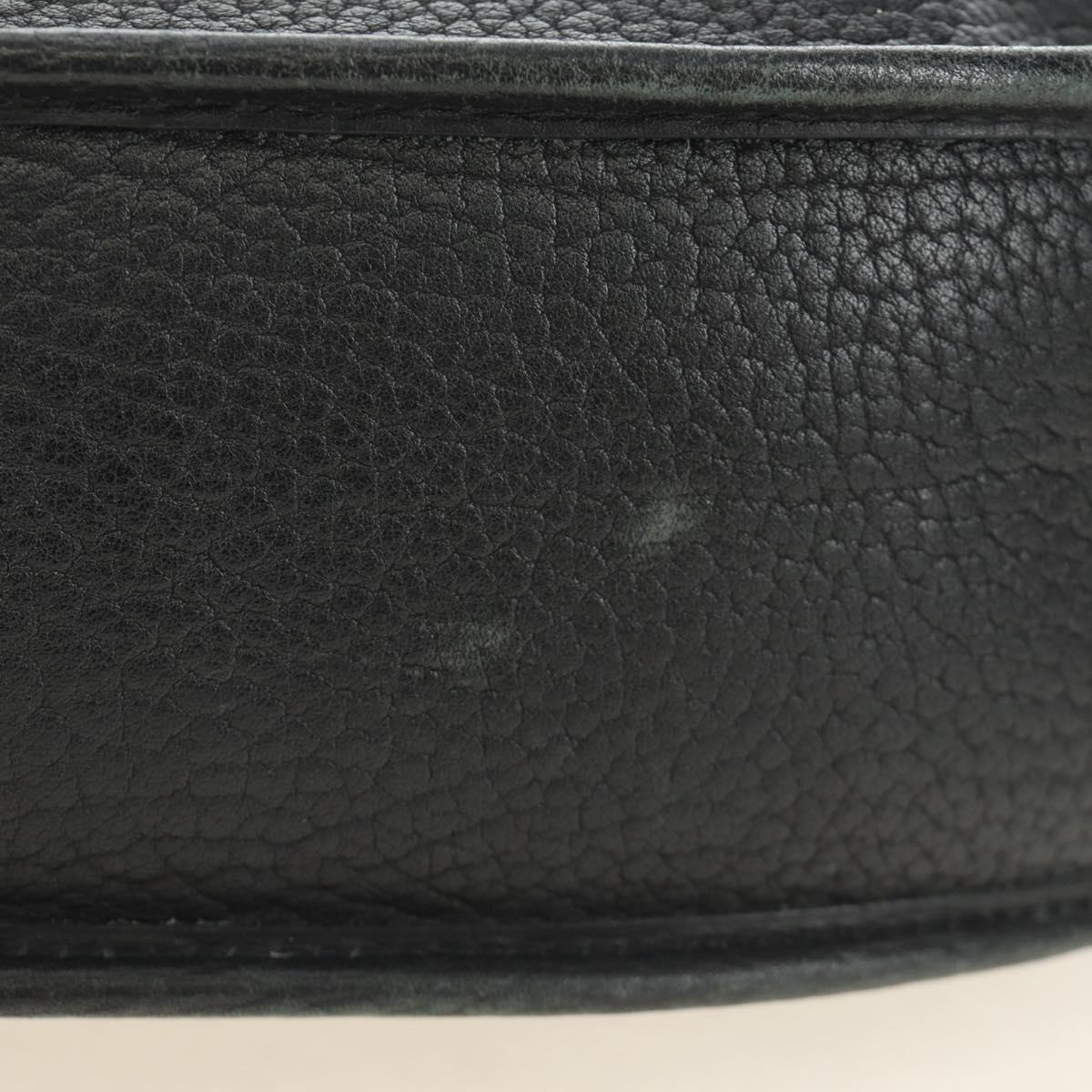HERMES Evelyn 1 GM Bag Taurillon Leather Black Gold Auth 188991M