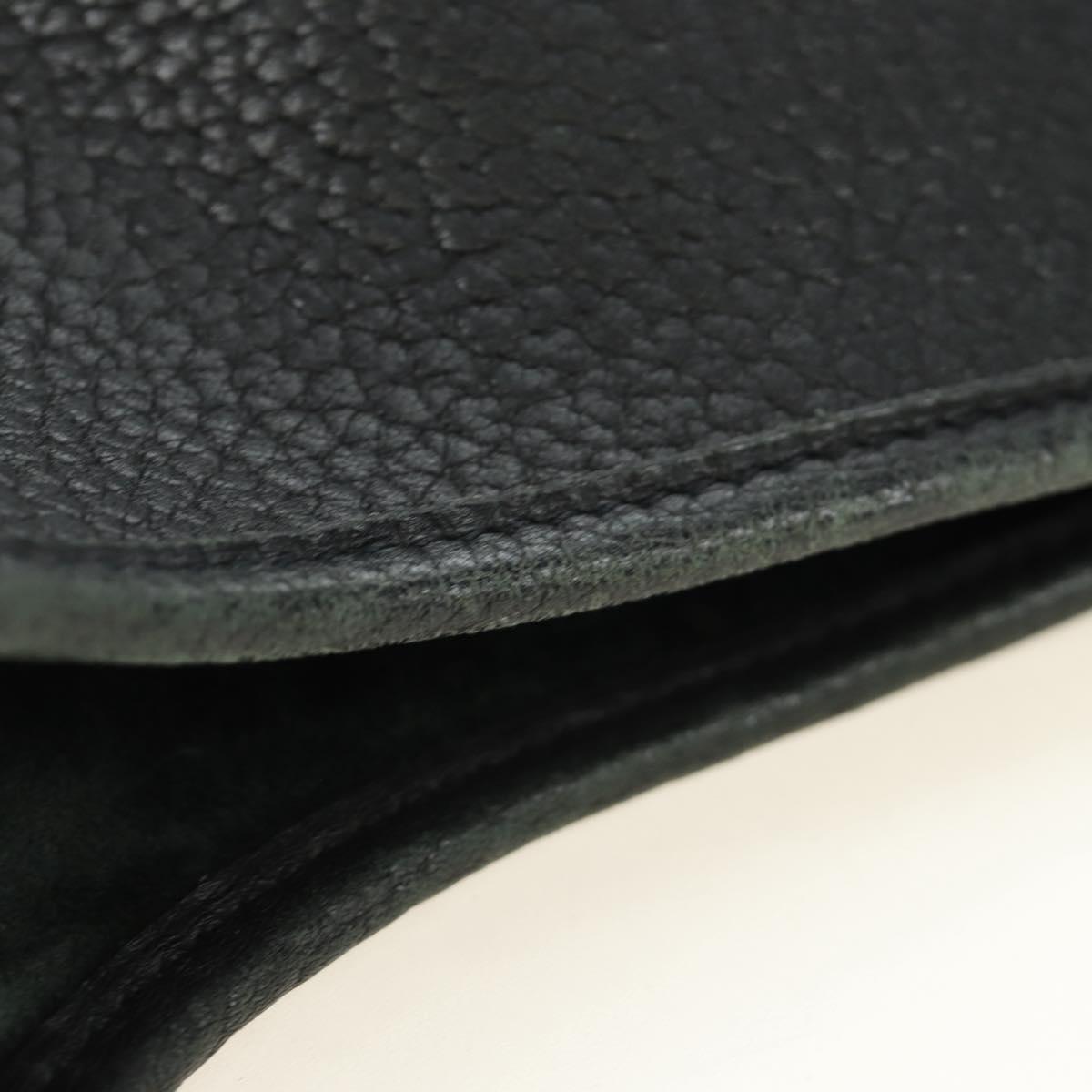 HERMES Evelyn 1 GM Bag Taurillon Leather Black Gold Auth 188991M