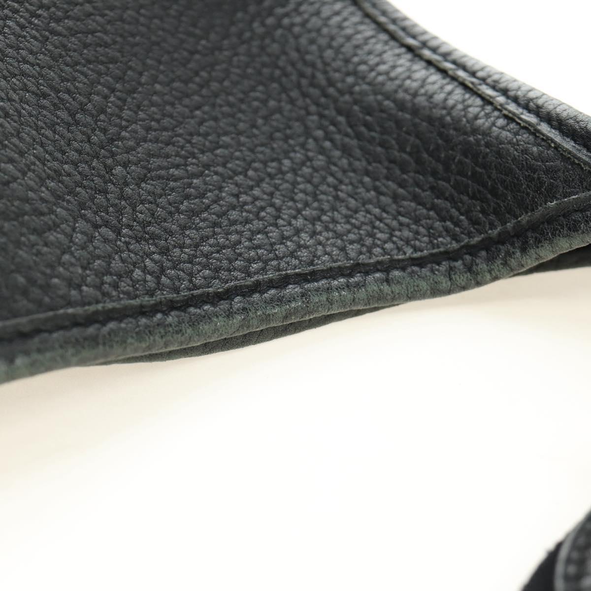 HERMES Evelyn 1 GM Bag Taurillon Leather Black Gold Auth 188991M
