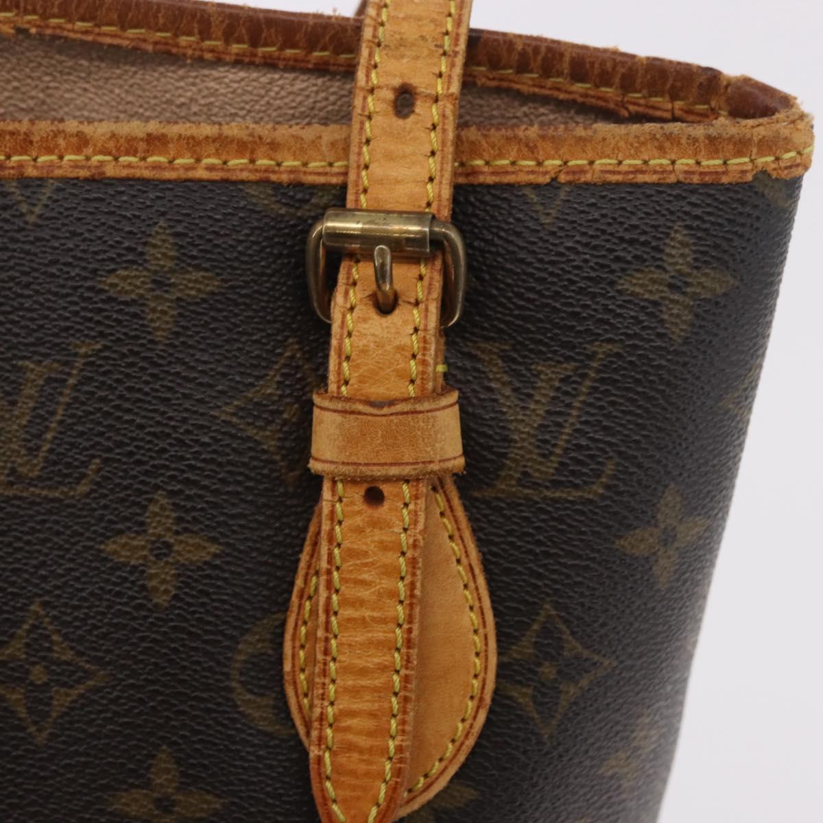 LOUIS VUITTON Monogram Bucket PM Shoulder Bag M42238 LV Auth 188993