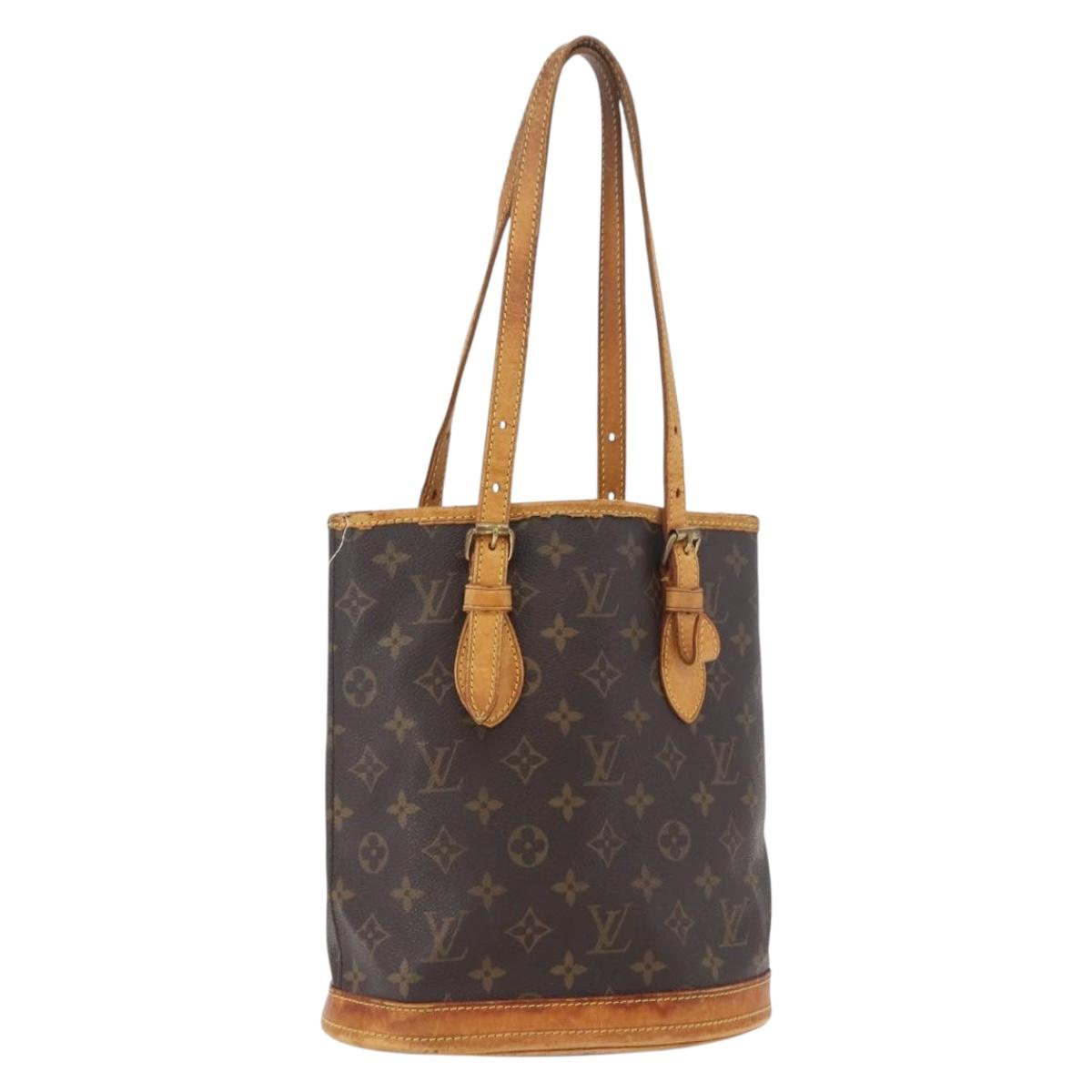 LOUIS VUITTON Monogram Bucket PM Shoulder Bag M42238 LV Auth 188993