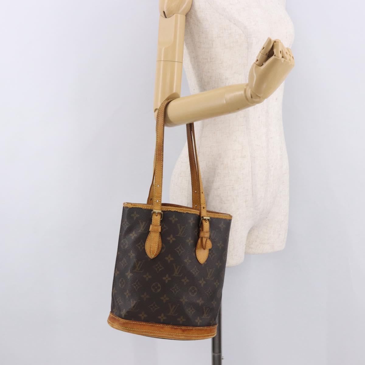 LOUIS VUITTON Monogram Bucket PM Shoulder Bag M42238 LV Auth 188993