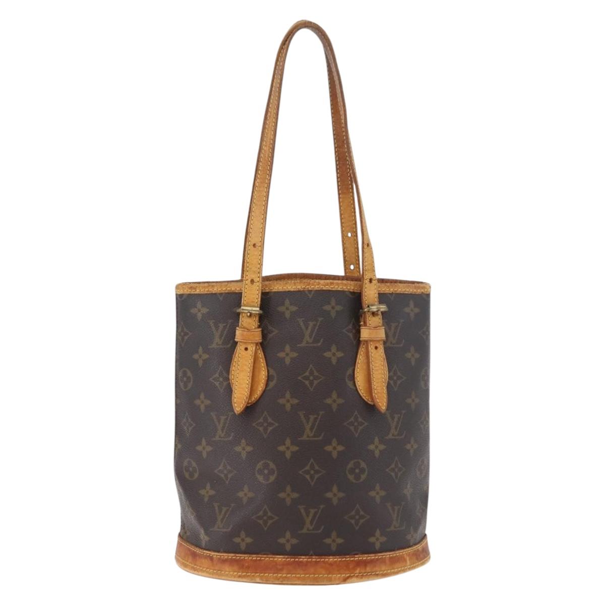 LOUIS VUITTON Monogram Bucket PM Shoulder Bag M42238 LV Auth 188993