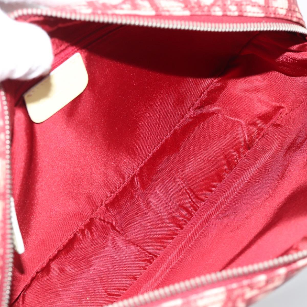 Christian Dior Trotter Canvas Shoulder Bag PVC Red Silver Auth 188995A