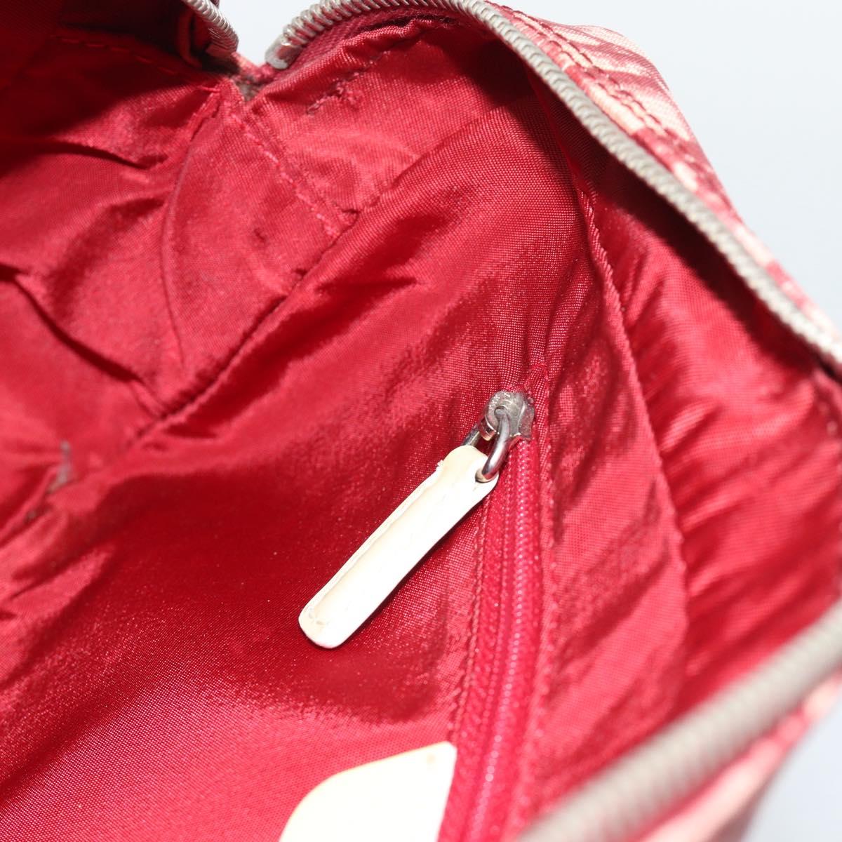 Christian Dior Trotter Canvas Shoulder Bag PVC Red Silver Auth 188995A