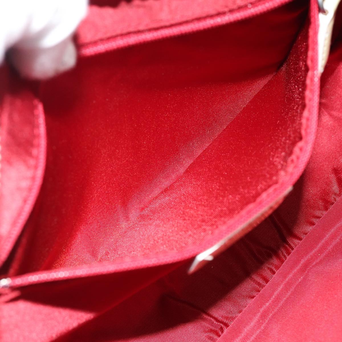 Christian Dior Trotter Canvas Shoulder Bag PVC Red Silver Auth 188995A