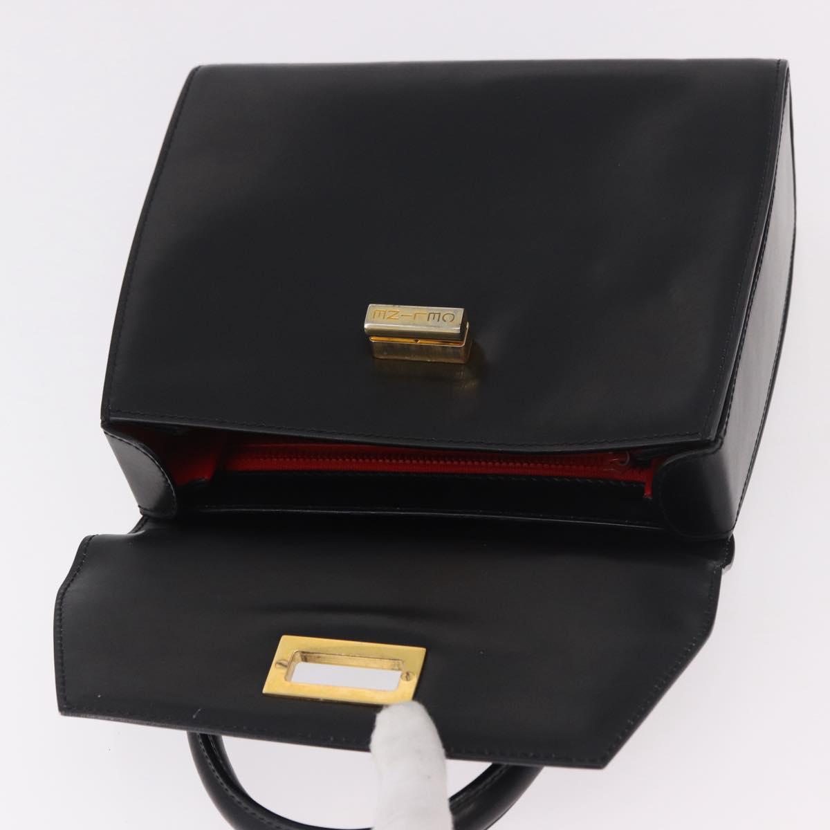 CELINE Hand Bag Leather Black Gold Auth 188999A