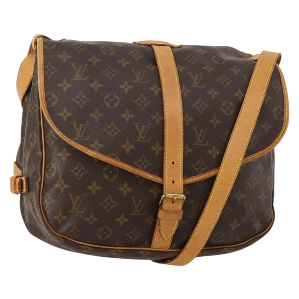 LOUIS VUITTON Monogram Saumur 35 Shoulder Bag M42254 LV Auth 189010A