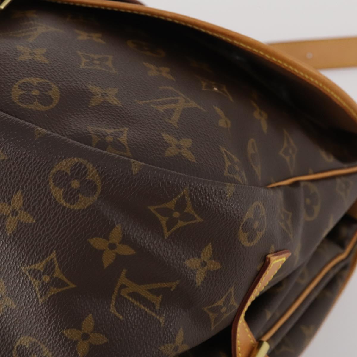 LOUIS VUITTON Monogram Saumur 35 Shoulder Bag M42254 LV Auth 189010A
