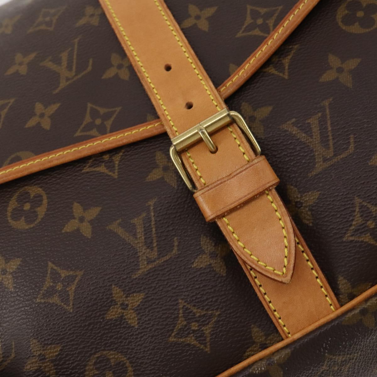 LOUIS VUITTON Monogram Saumur 35 Shoulder Bag M42254 LV Auth 189010A