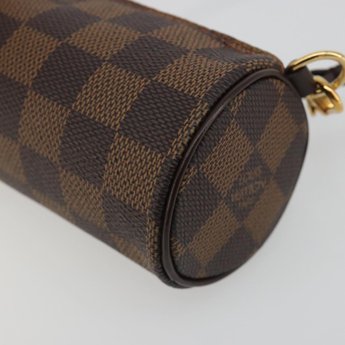 LOUIS VUITTON Damier Ebene Papillon Pouch LV Auth 189012