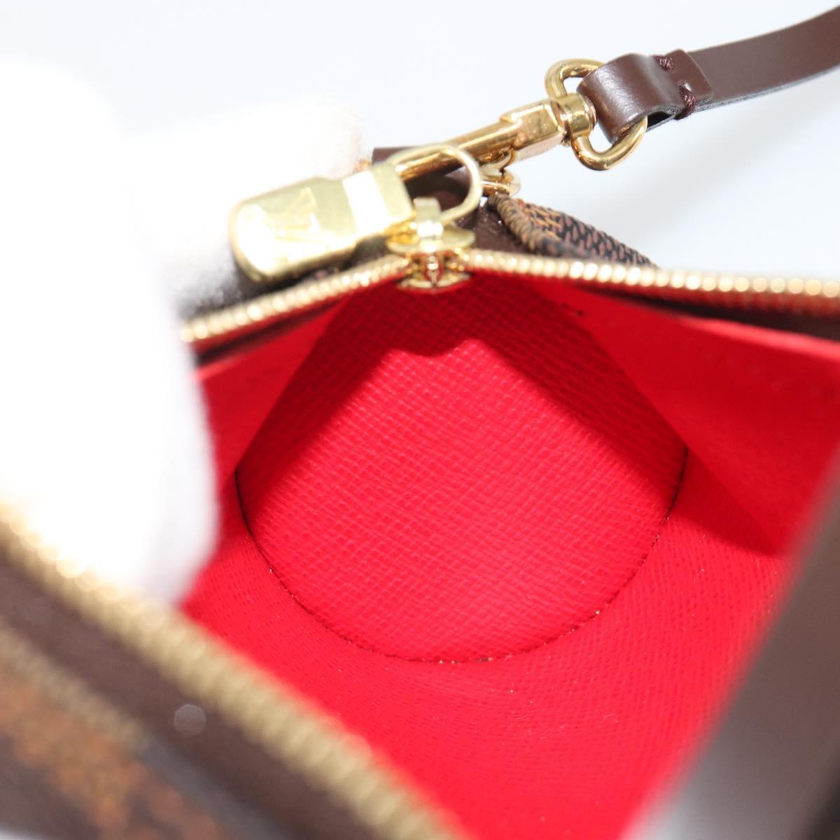 LOUIS VUITTON Damier Ebene Papillon Pouch LV Auth 189012