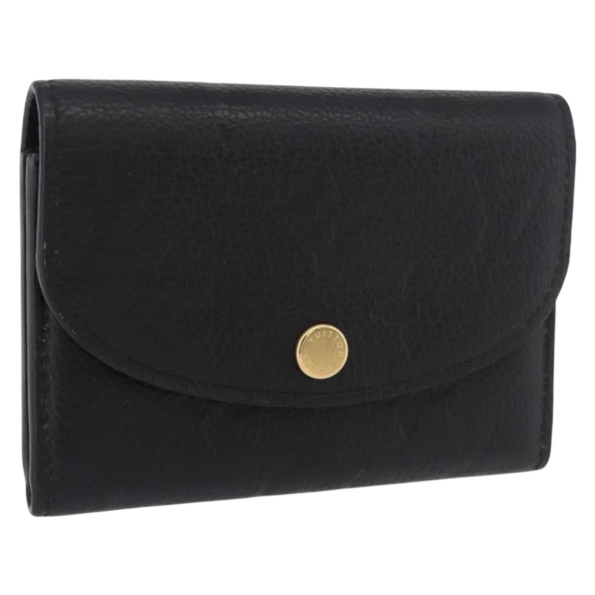 LOUIS VUITTON Monogram Empreinte Porte Monnaie Rosary Black M81455 Auth 189016