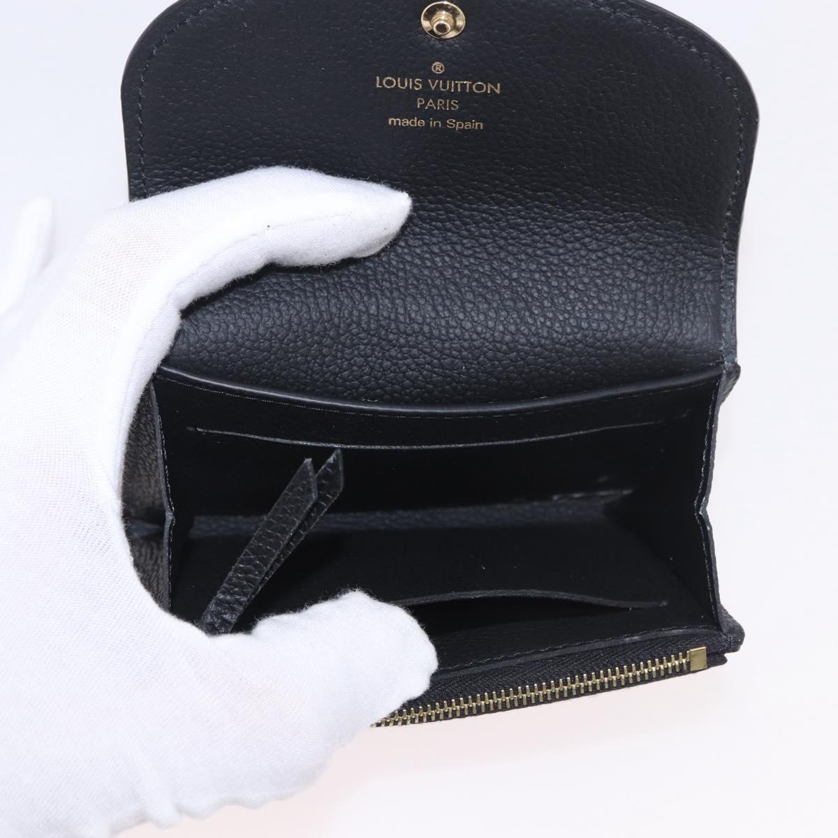 LOUIS VUITTON Monogram Empreinte Porte Monnaie Rosary Black M81455 Auth 189016