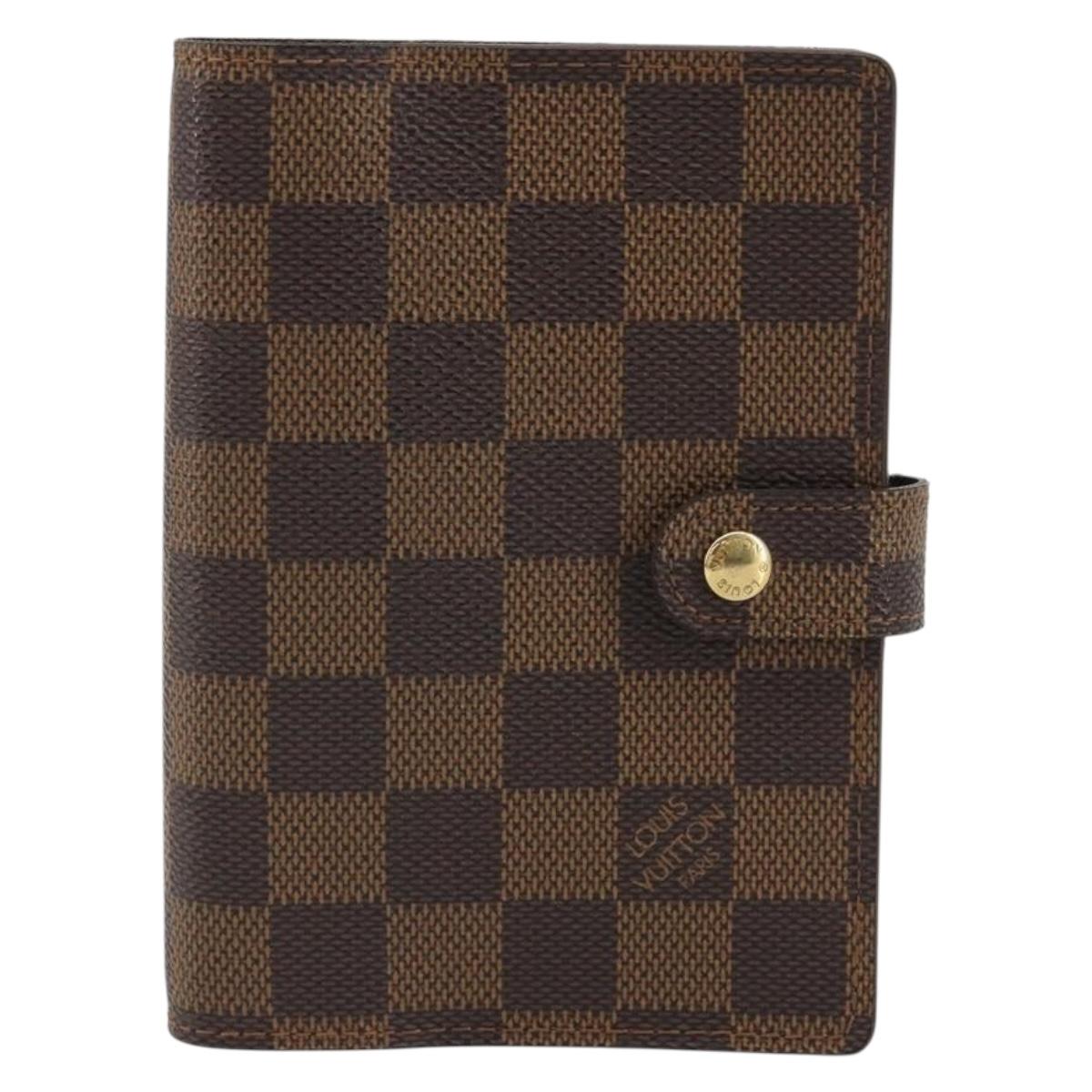 LOUIS VUITTON Damier Ebene Agenda PM Day Planner Cover R20700 LV Auth 189019