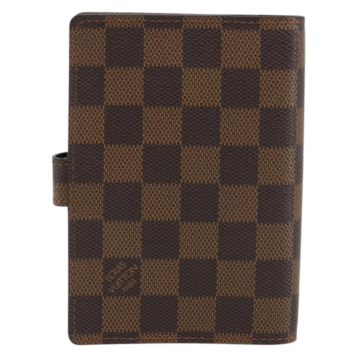 LOUIS VUITTON Damier Ebene Agenda PM Day Planner Cover R20700 LV Auth 189019