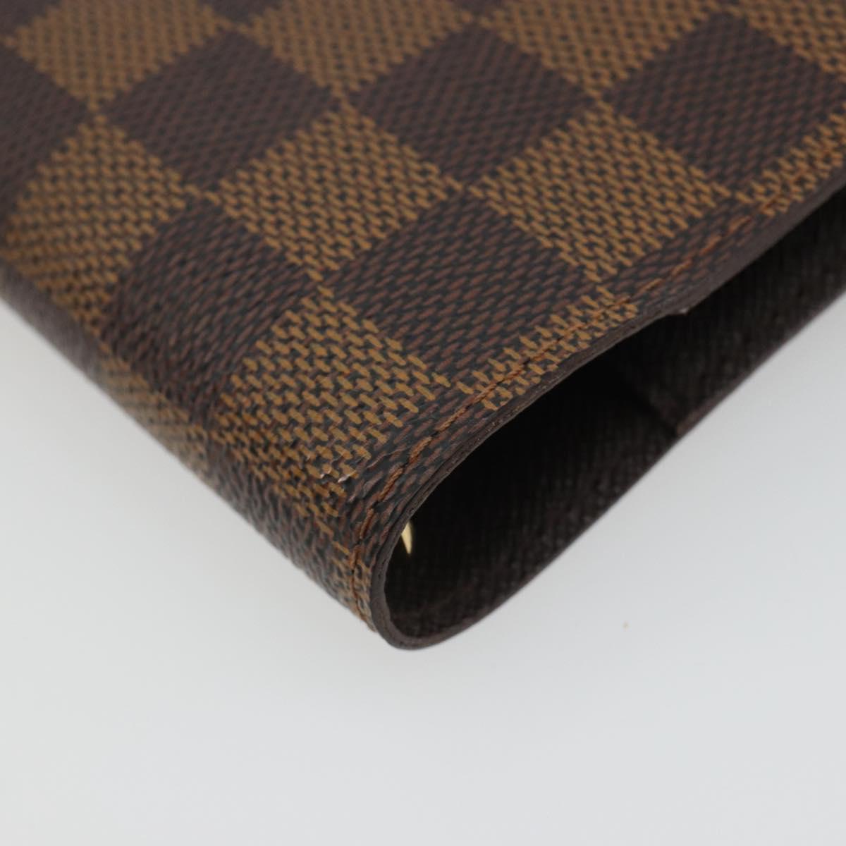 LOUIS VUITTON Damier Ebene Agenda PM Day Planner Cover R20700 LV Auth 189019