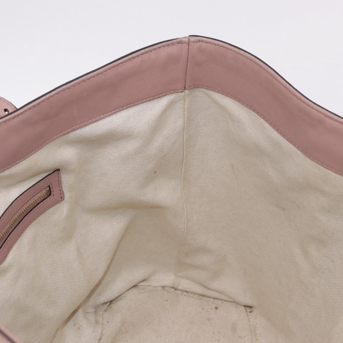 GUCCI Micro GG Canvas Micro Guccissima Tote Bag PVC Pink Gold 309613 Auth 189026