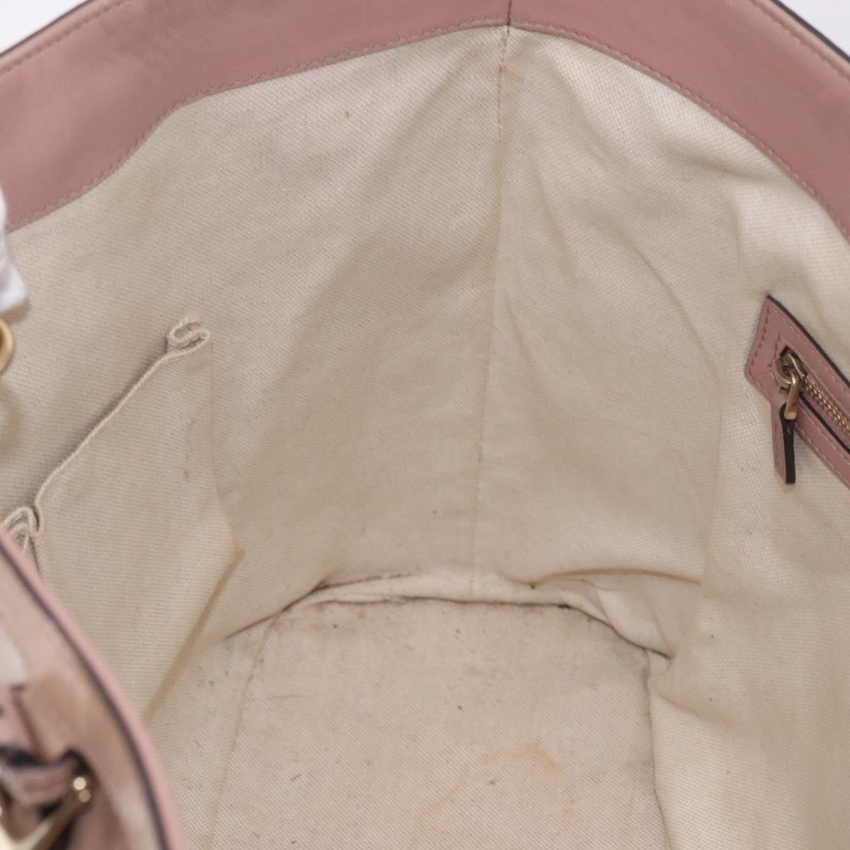 GUCCI Micro GG Canvas Micro Guccissima Tote Bag PVC Pink Gold 309613 Auth 189026