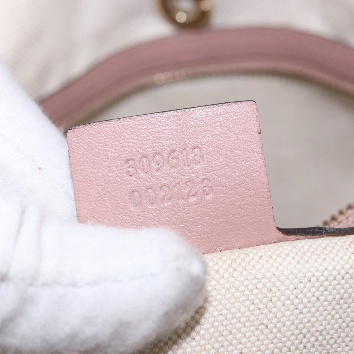 GUCCI Micro GG Canvas Micro Guccissima Tote Bag PVC Pink Gold 309613 Auth 189026
