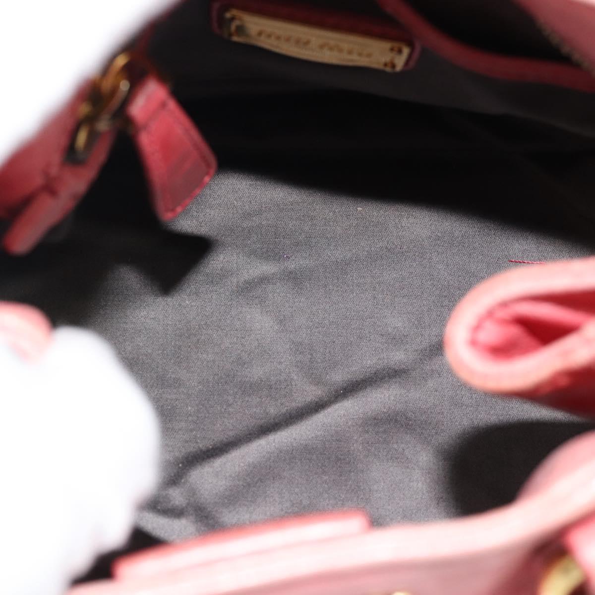 Miu Miu Ribbon Hand Bag Leather 2way Pink Gold Auth 189027A