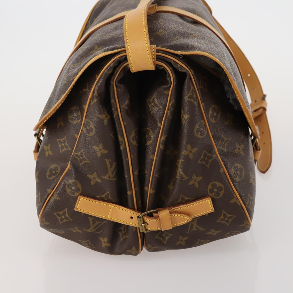 LOUIS VUITTON Monogram Saumur 35 Shoulder Bag M42254 LV Auth 189028A