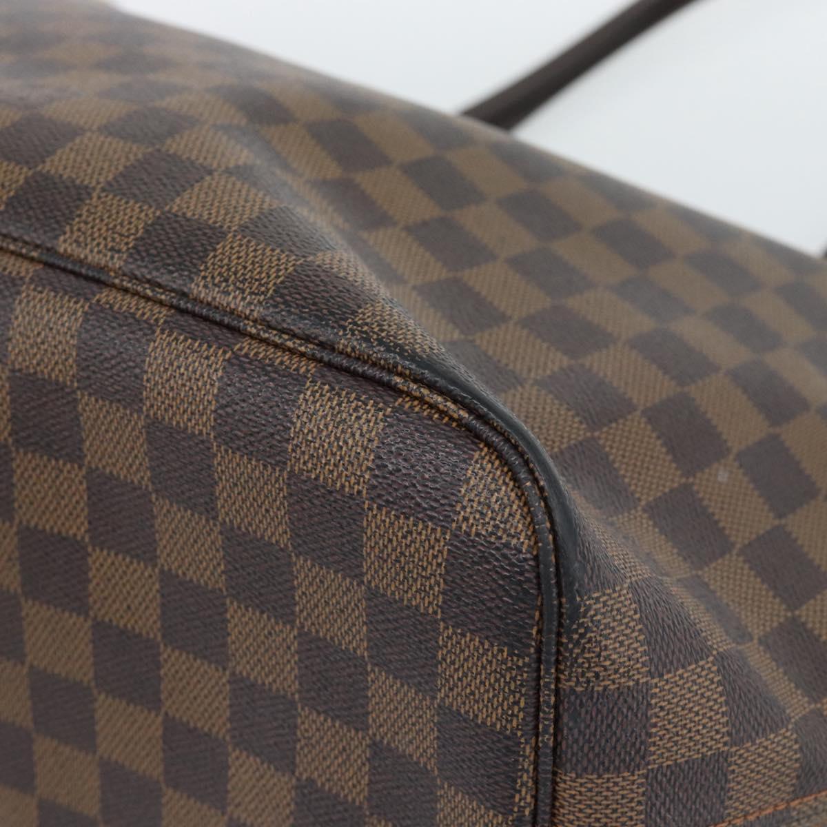 LOUIS VUITTON Damier Ebene Neverfull MM Tote Bag N51105 LV Auth 189029