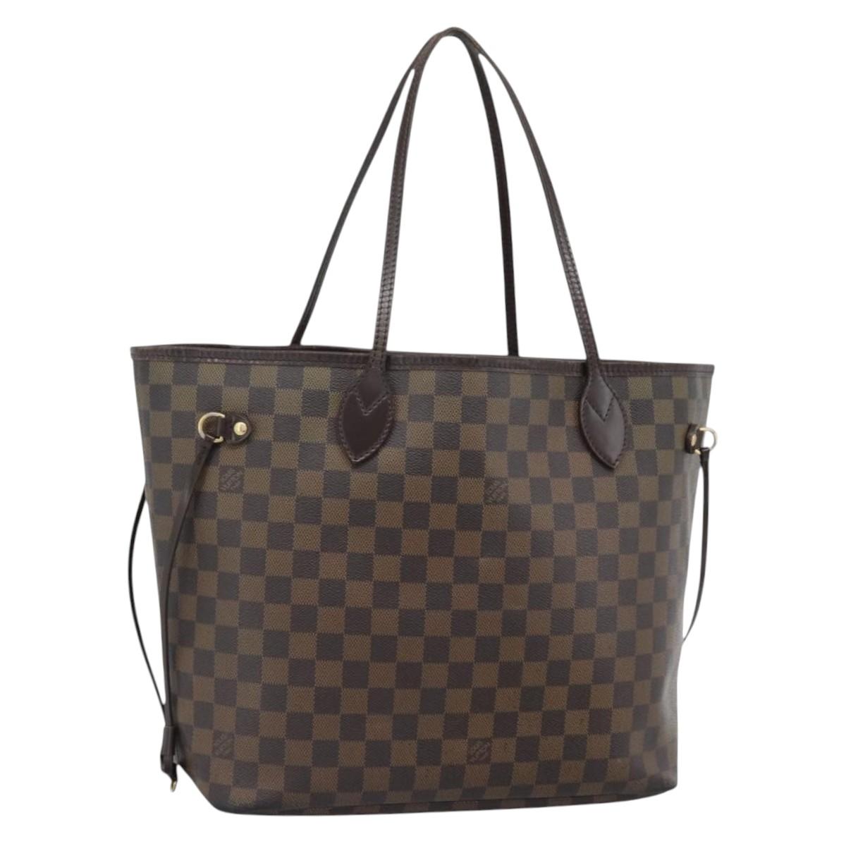 LOUIS VUITTON Damier Ebene Neverfull MM Tote Bag N51105 LV Auth 189029
