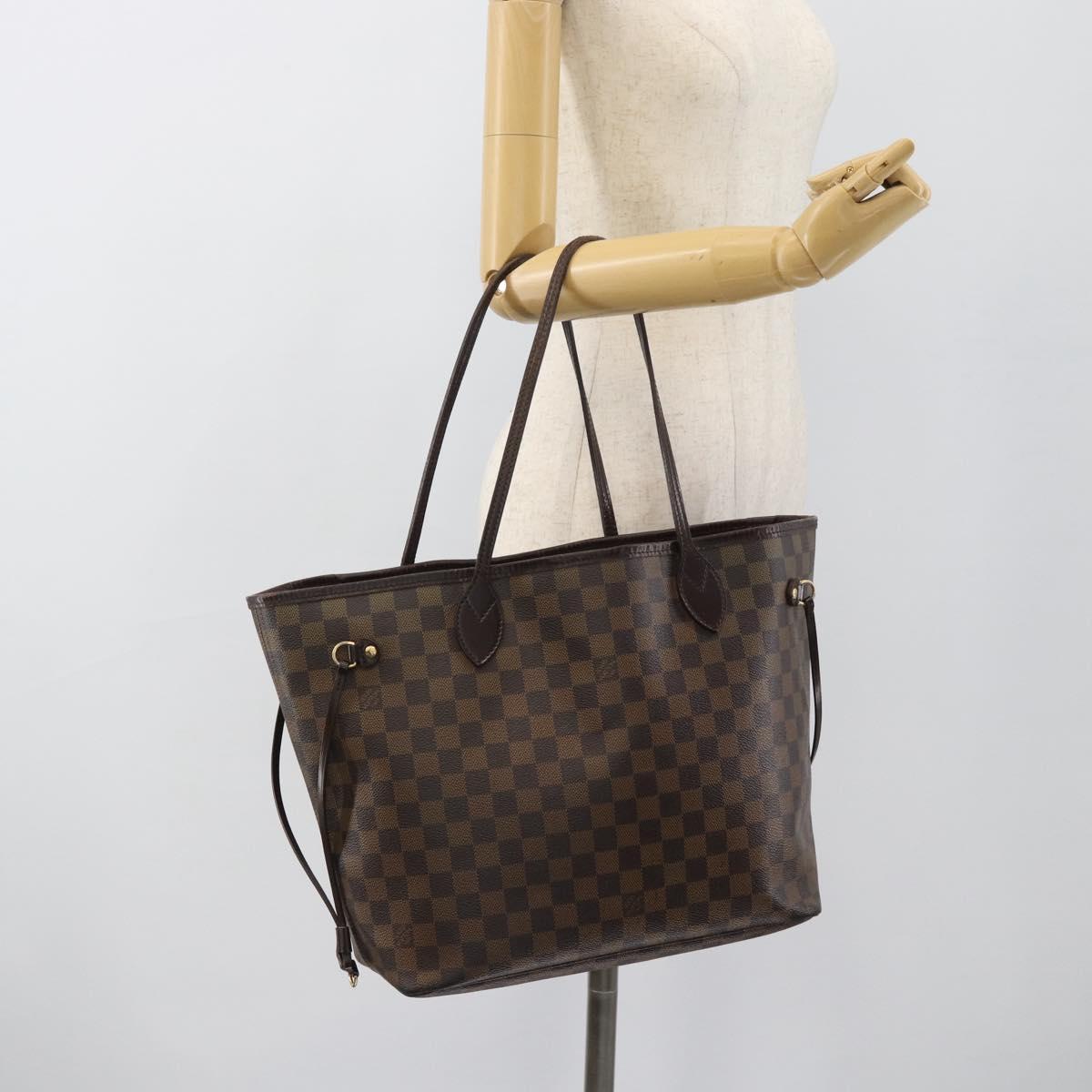LOUIS VUITTON Damier Ebene Neverfull MM Tote Bag N51105 LV Auth 189029