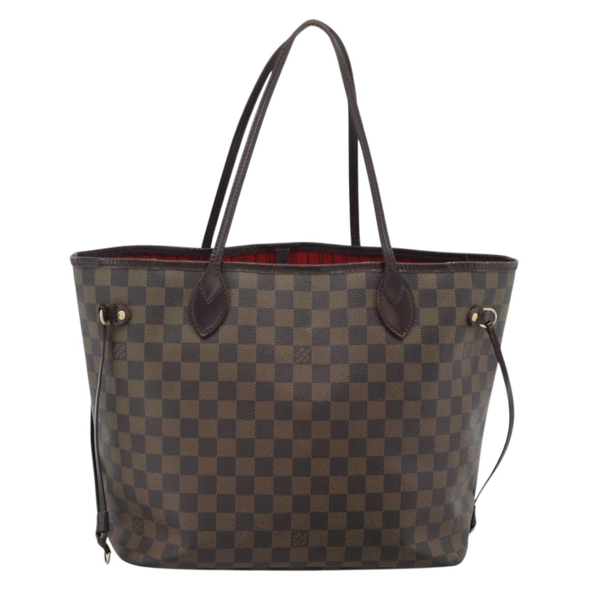 LOUIS VUITTON Damier Ebene Neverfull MM Tote Bag N51105 LV Auth 189029