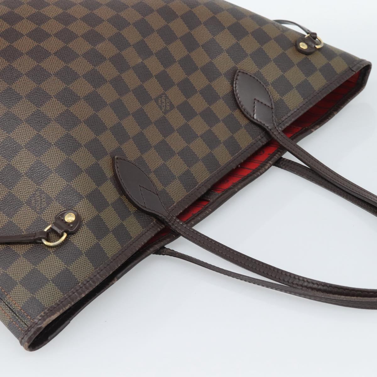 LOUIS VUITTON Damier Ebene Neverfull MM Tote Bag N51105 LV Auth 189029