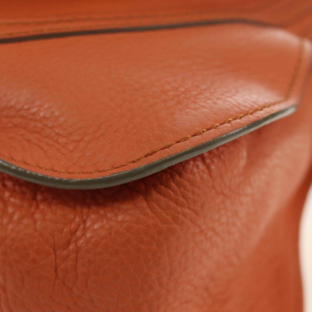 Chloe Marcie Hand Bag Leather 2way Orange Gold Auth 189042A