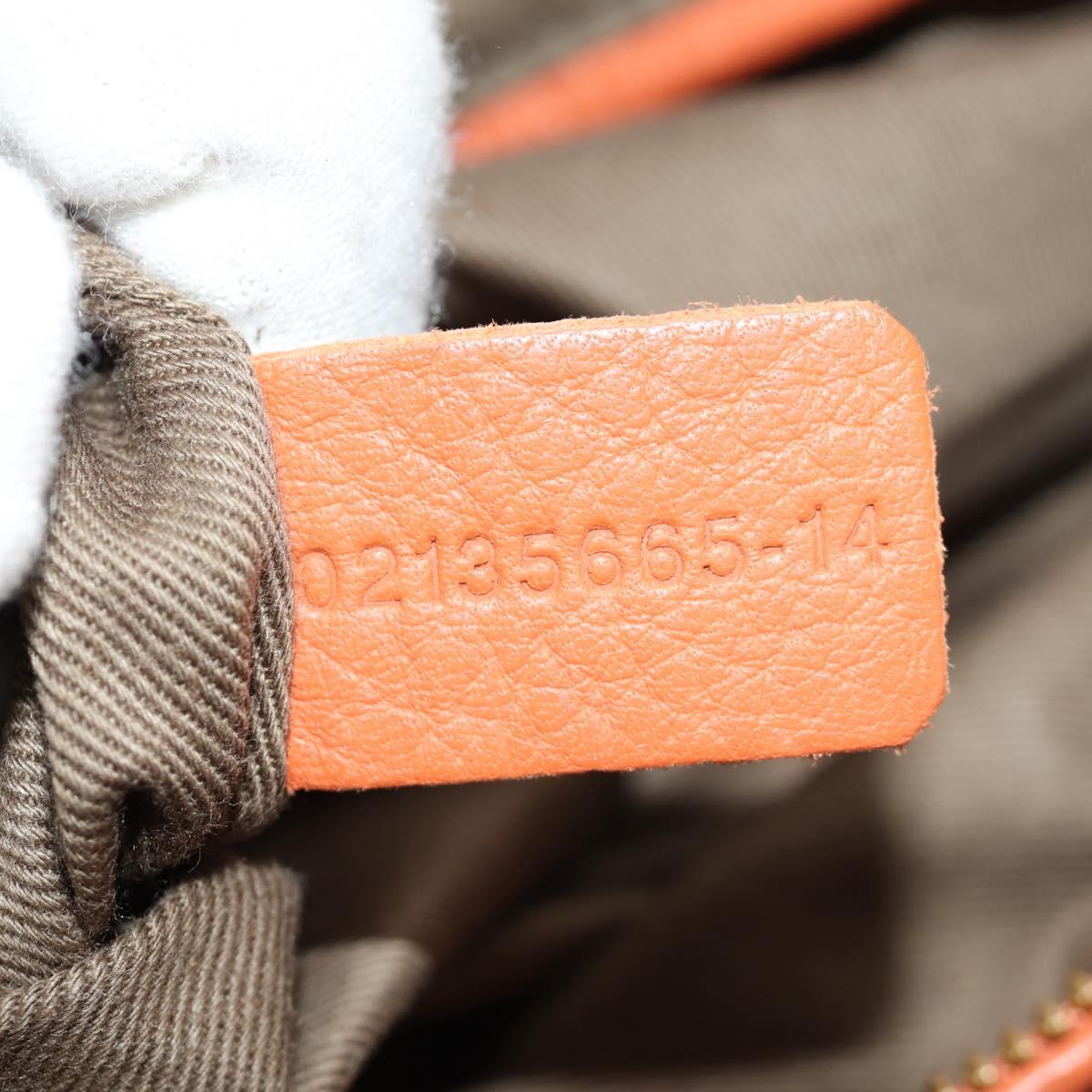Chloe Marcie Hand Bag Leather 2way Orange Gold Auth 189042A