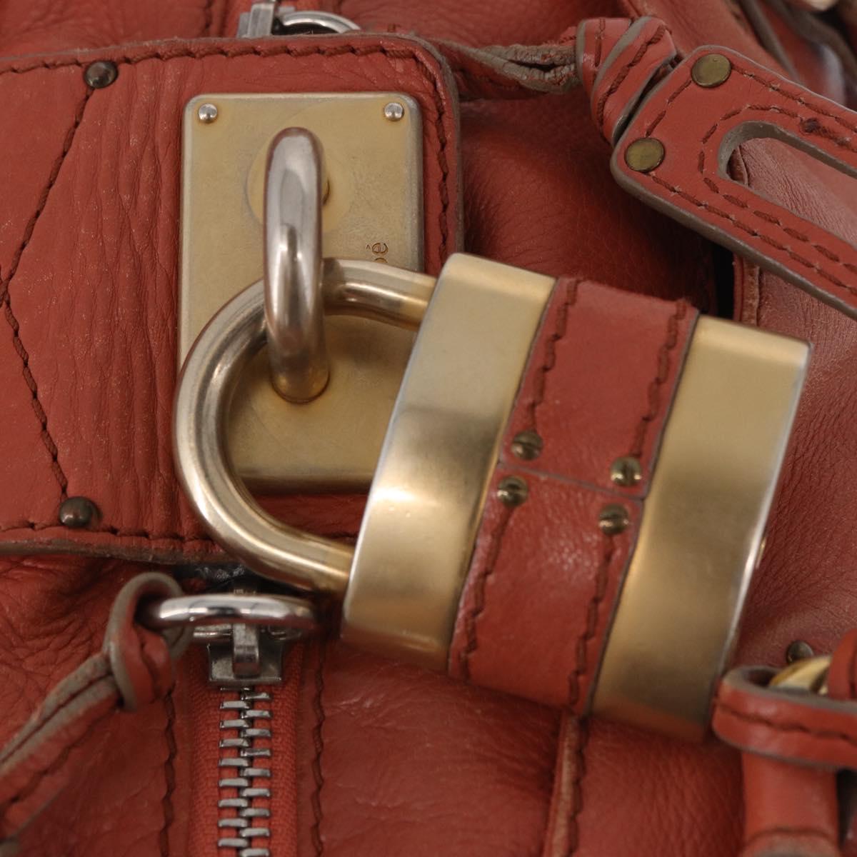 Chloe Paddington Hand Bag Leather Pink Gold Silver Auth 189045A