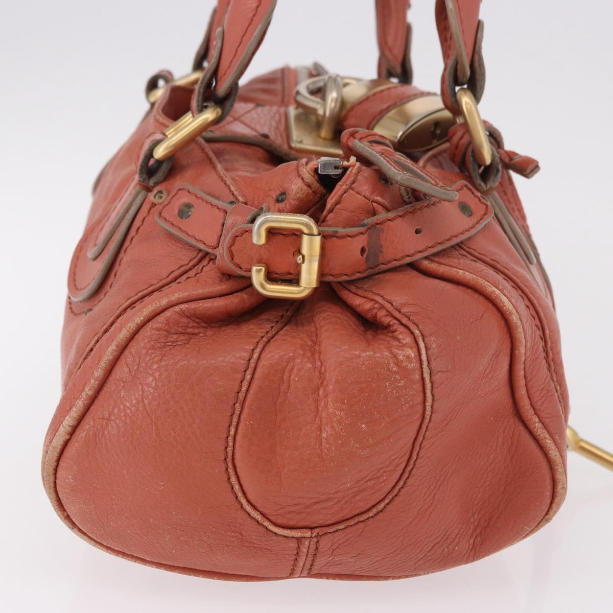 Chloe Paddington Hand Bag Leather Pink Gold Silver Auth 189045A