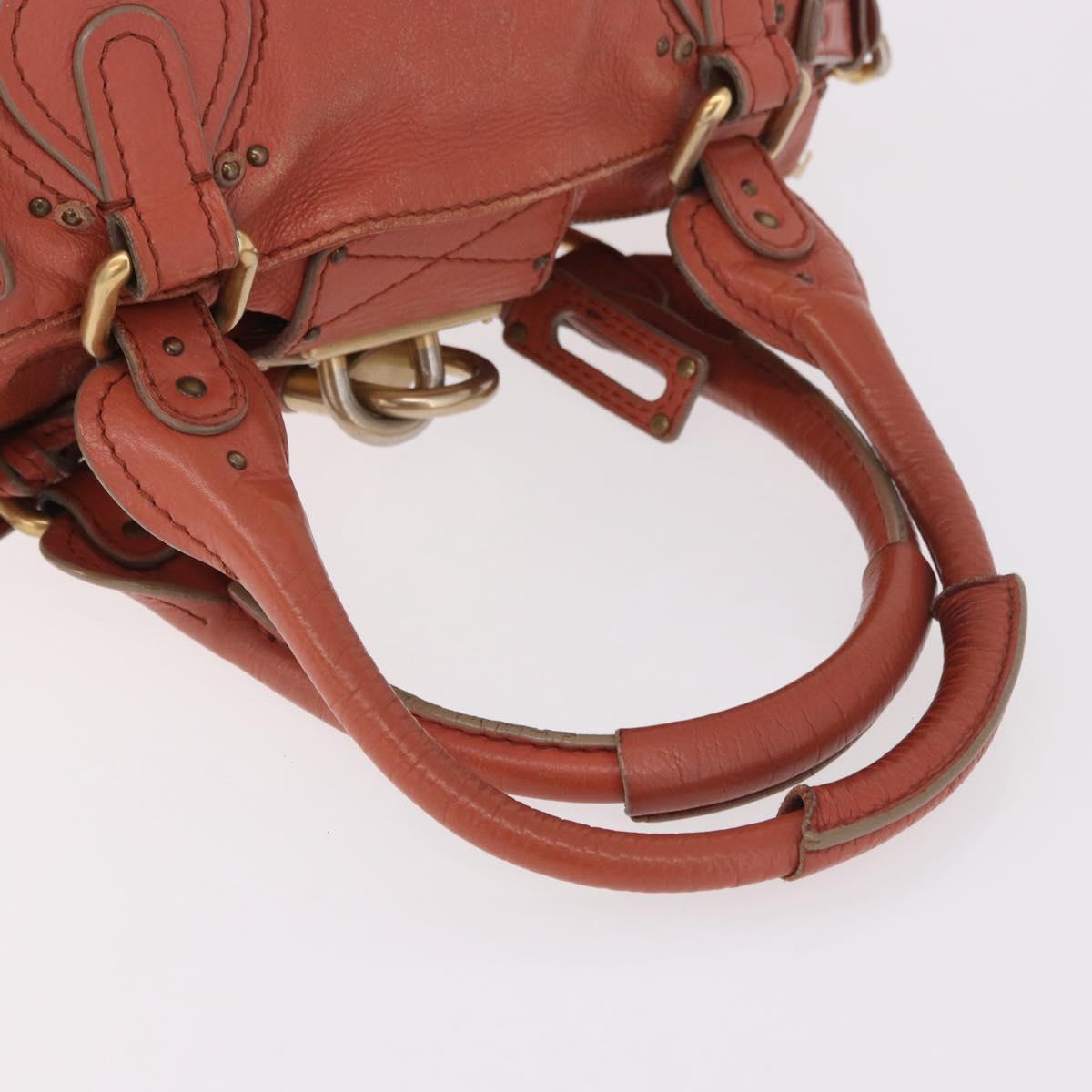 Chloe Paddington Hand Bag Leather Pink Gold Silver Auth 189045A