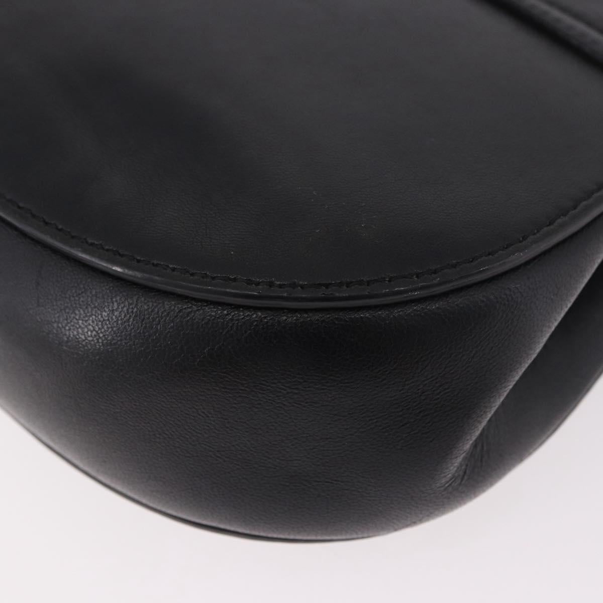 Chloe Drew Chain Shoulder Bag Leather Black Gold Auth 189046A