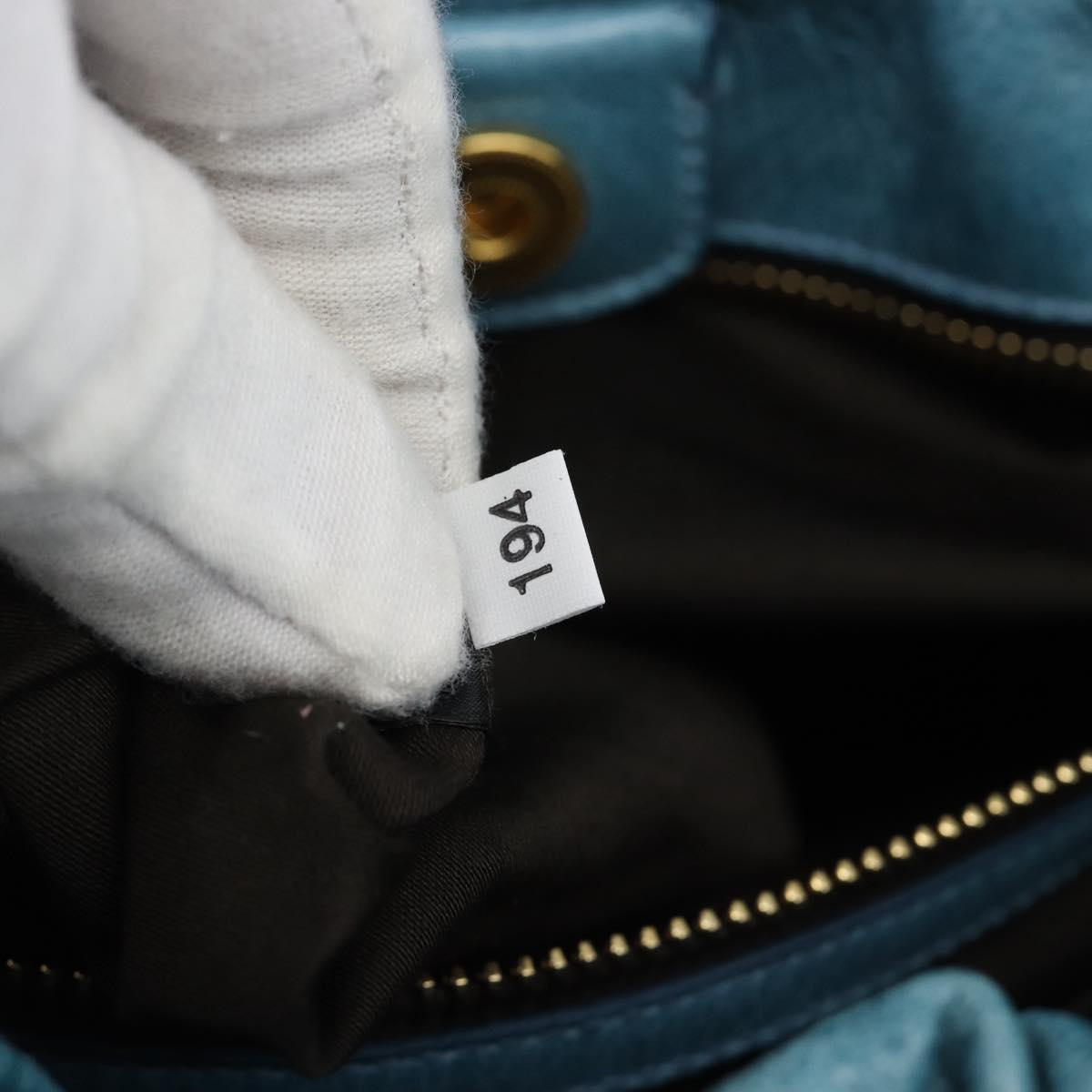 Miu Miu Hand Bag Leather 2way Blue Gold Auth 189047M