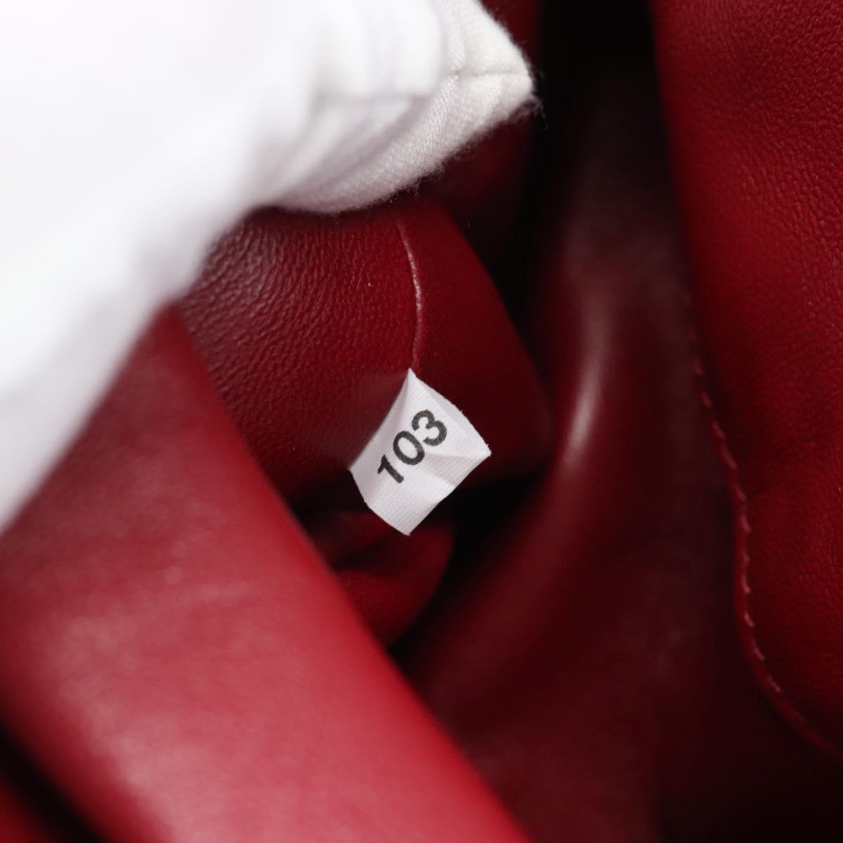 PRADA Petit Sack Hand Bag Leather Red Gold Auth 189049SM