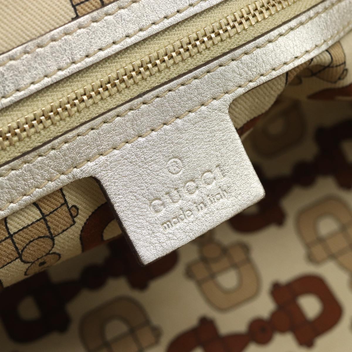 GUCCI GG Canvas Guccissima Shoulder Bag Leather Gold 152462 Auth 189052V
