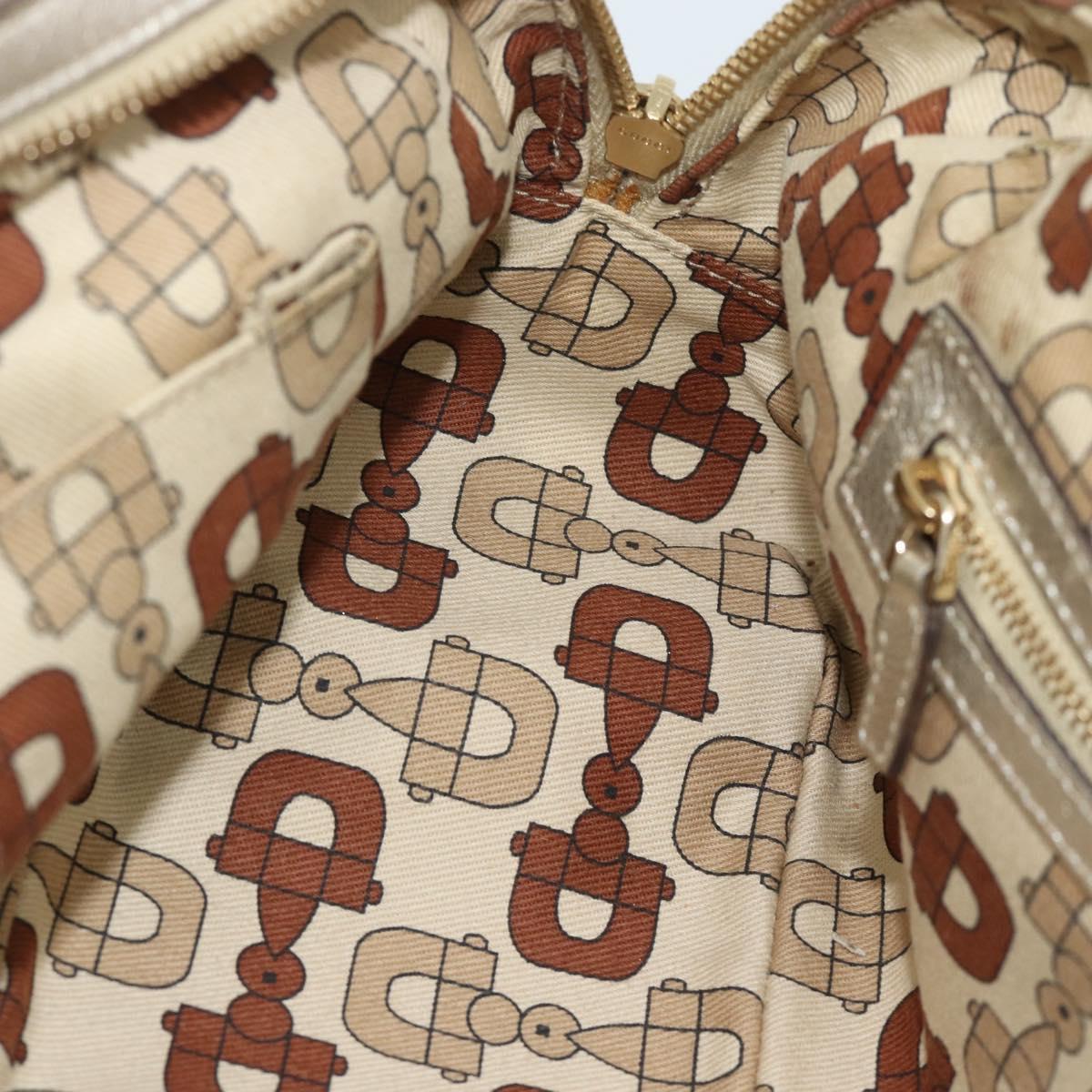GUCCI GG Canvas Guccissima Shoulder Bag Leather Gold 152462 Auth 189052V