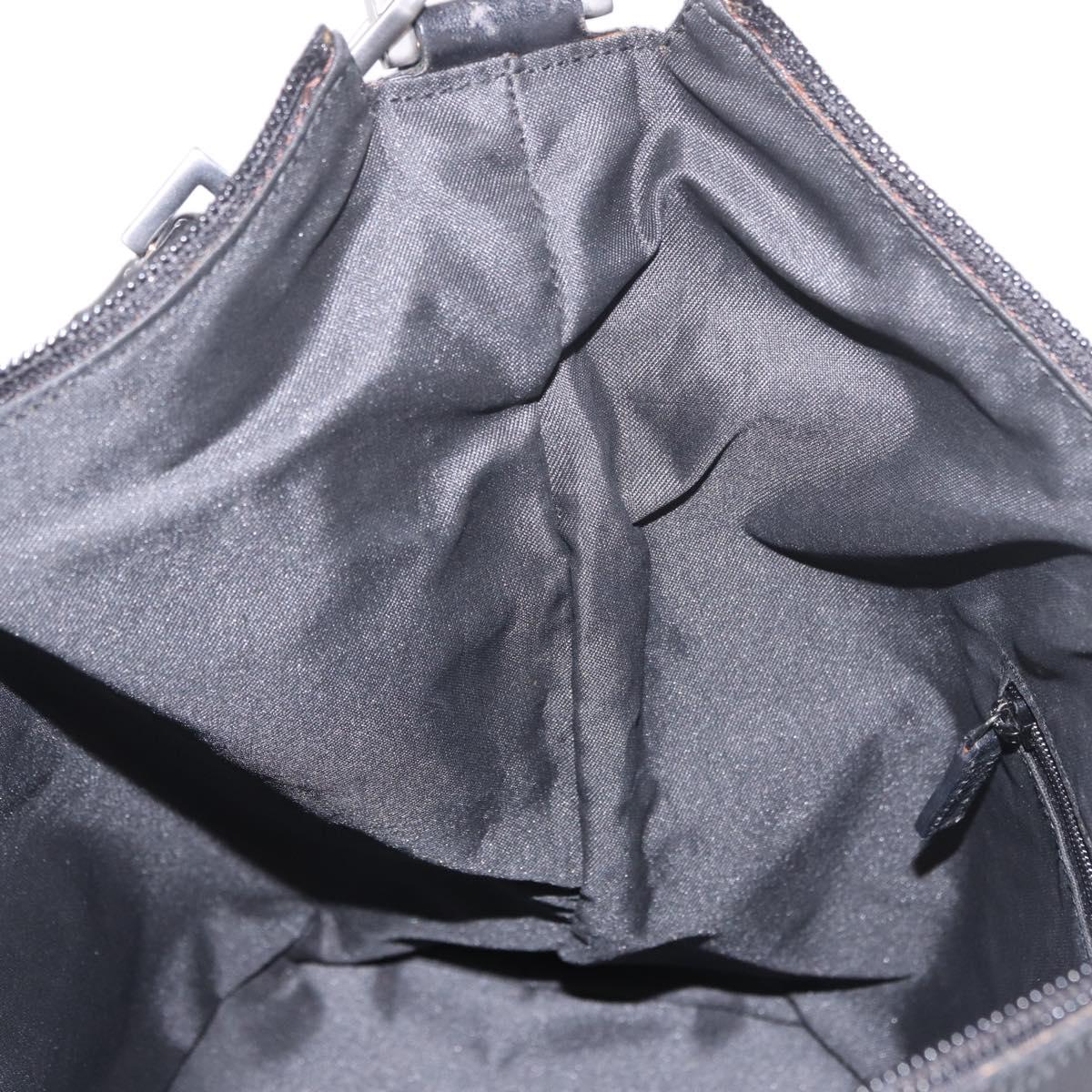 GUCCI Bamboo GG Canvas Shoulder Bag Black Silver 000 0531 Auth 189053A