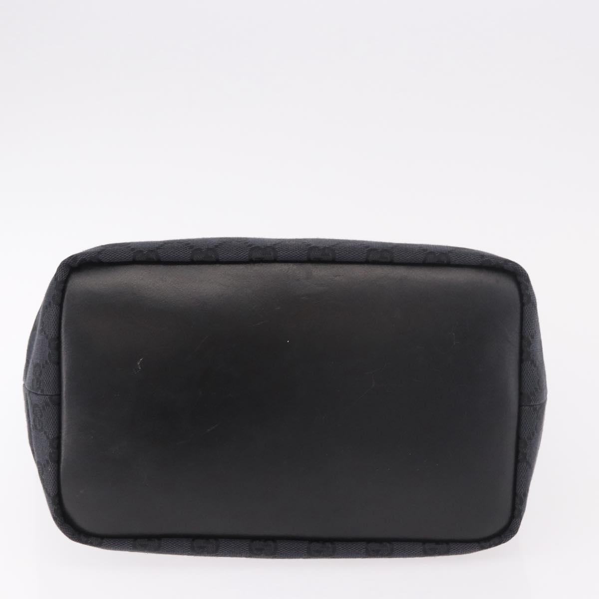 GUCCI Bamboo GG Canvas Shoulder Bag Black Silver 000 0531 Auth 189053A