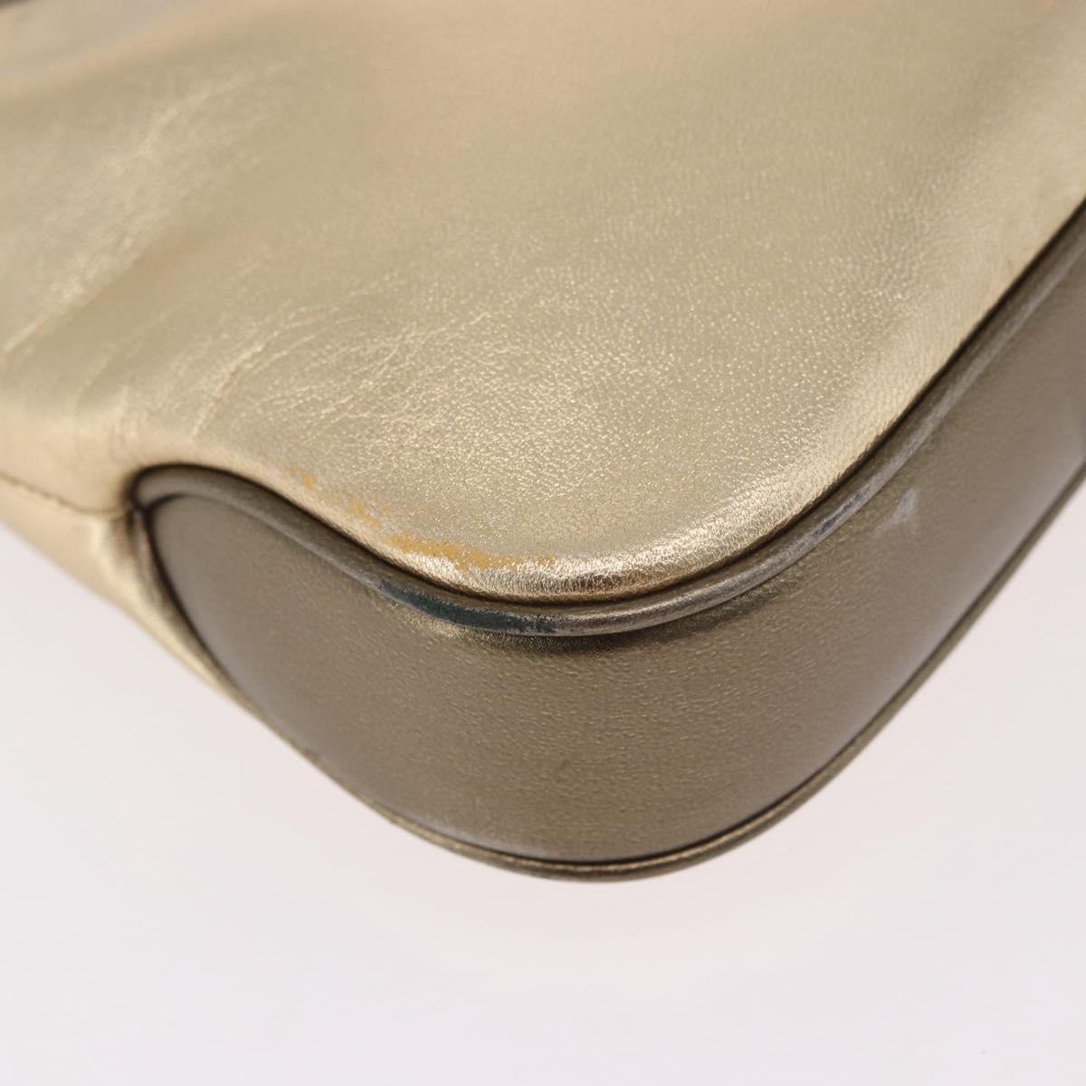 GUCCI Jackie Hand Pouch Leather Gold 005 0775 Auth 189055V