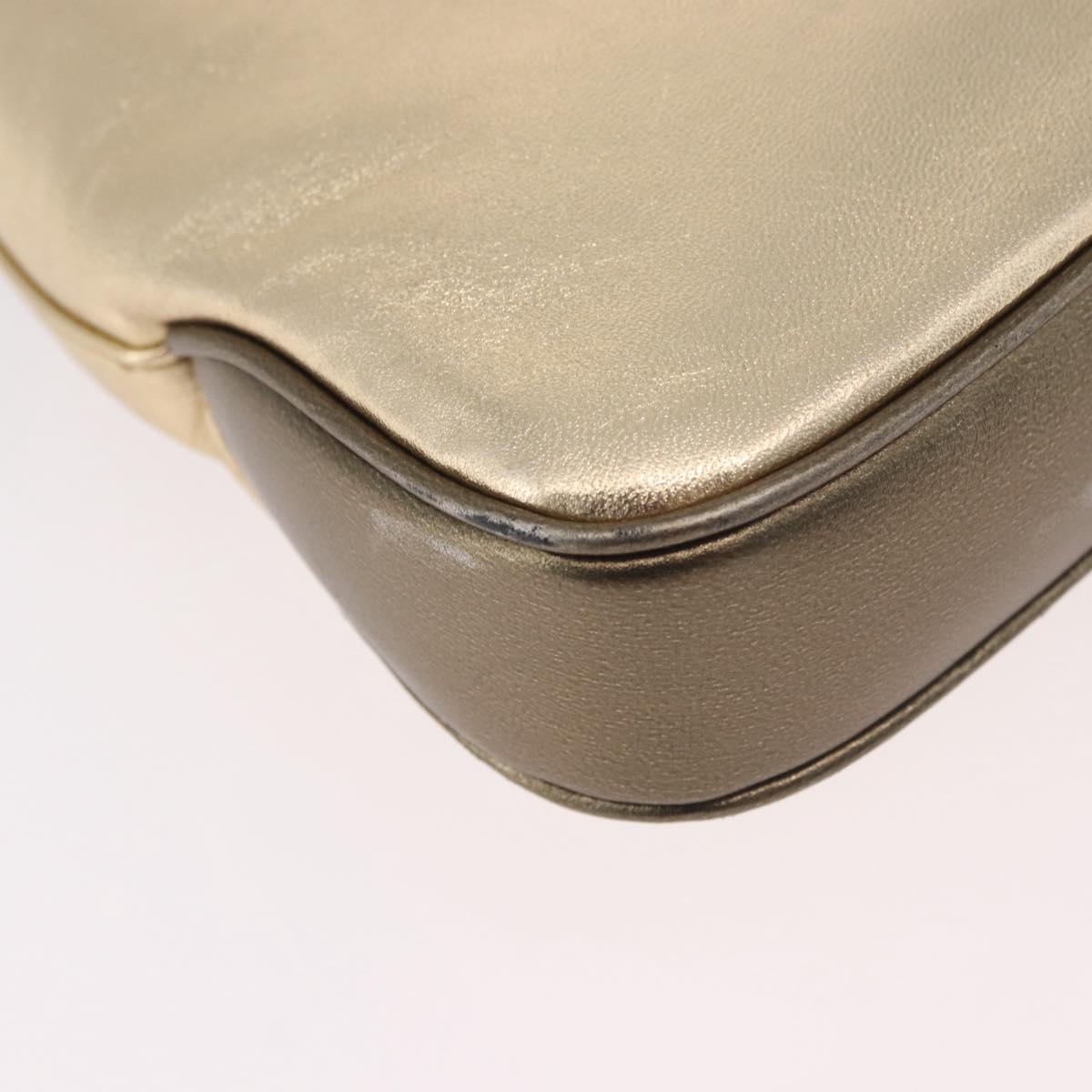 GUCCI Jackie Hand Pouch Leather Gold 005 0775 Auth 189055V
